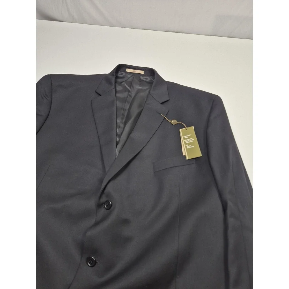 Joseph Abboud Suit Mens 52 Long Black 100% Wool 2 Piece 47x36 Dress Business NWT